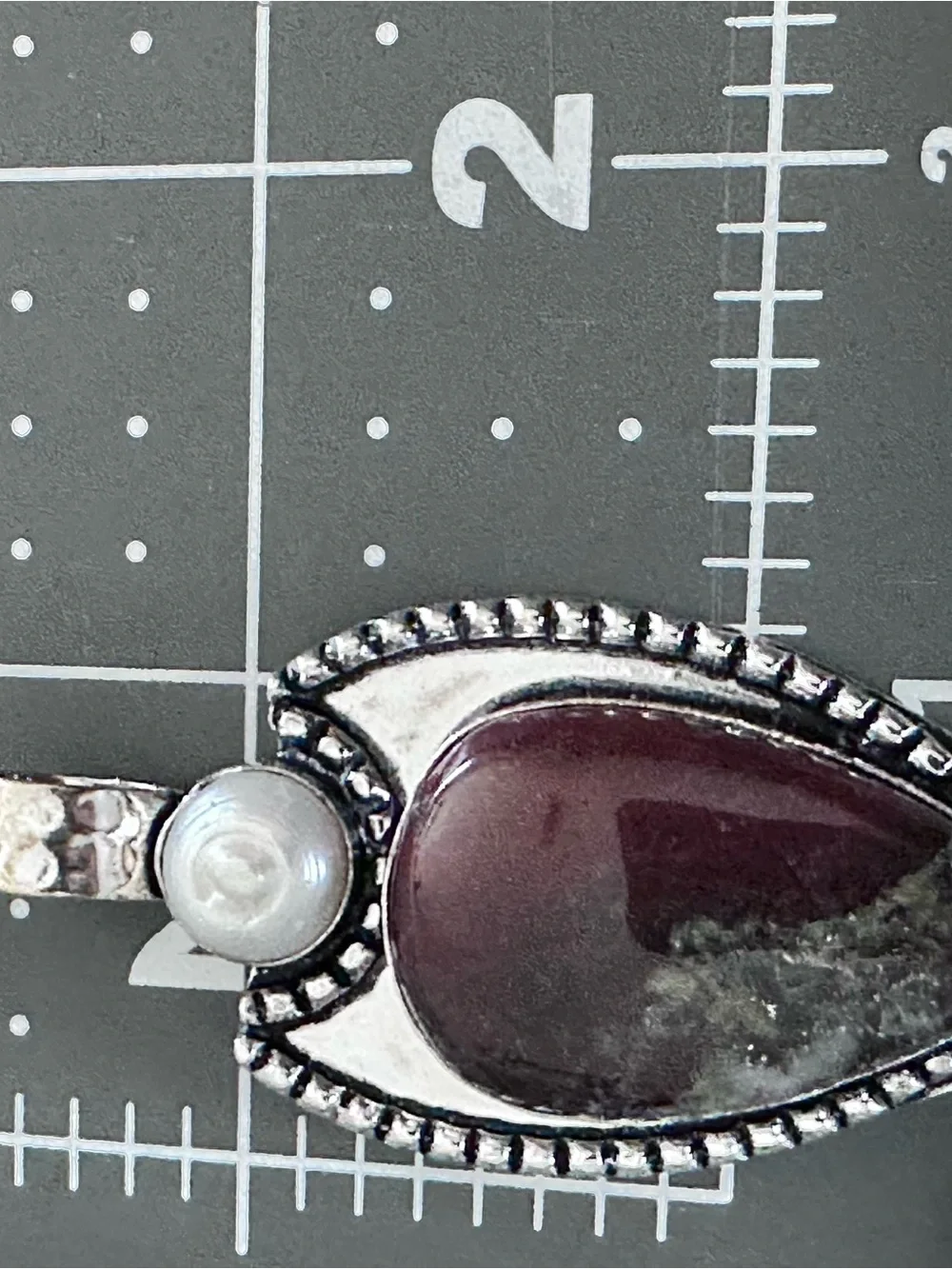 Artisan Silver Dragon Blood Stone  Pendant with Pearl and Coral Accent